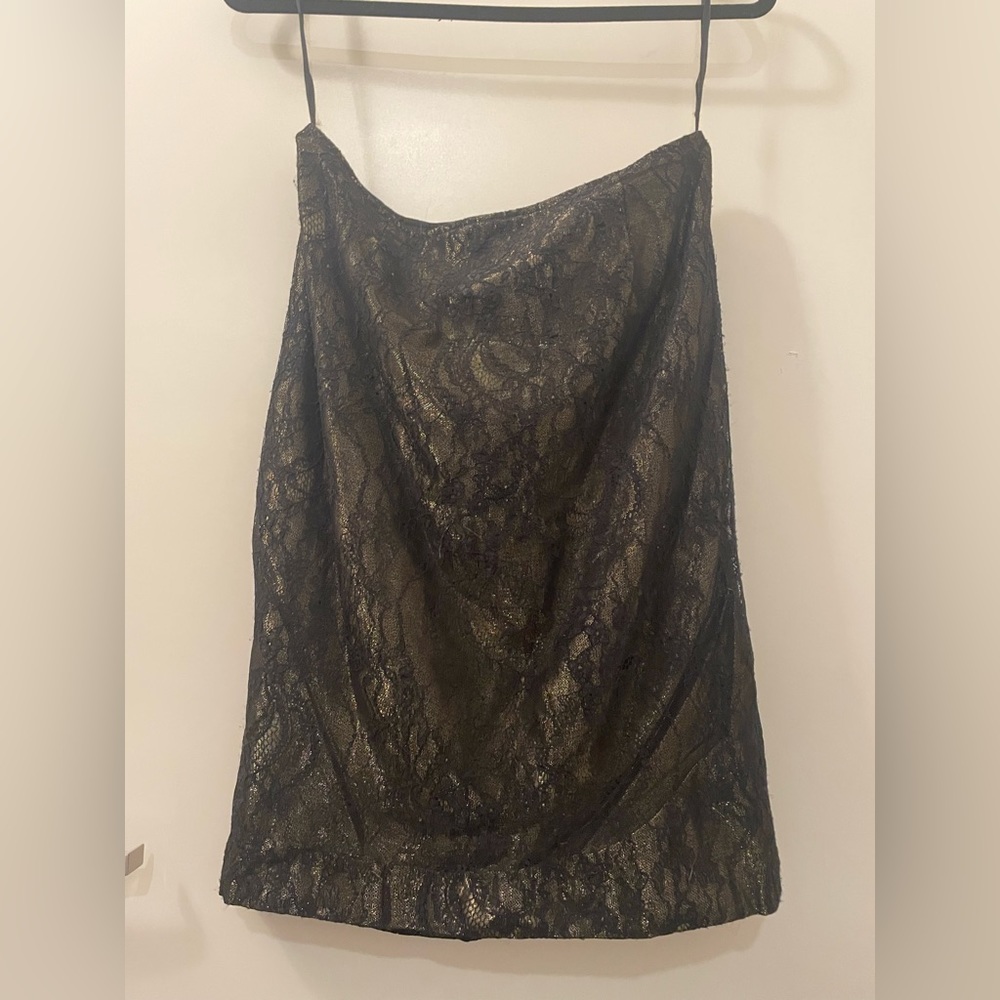 Black Lace and Gold Skirt